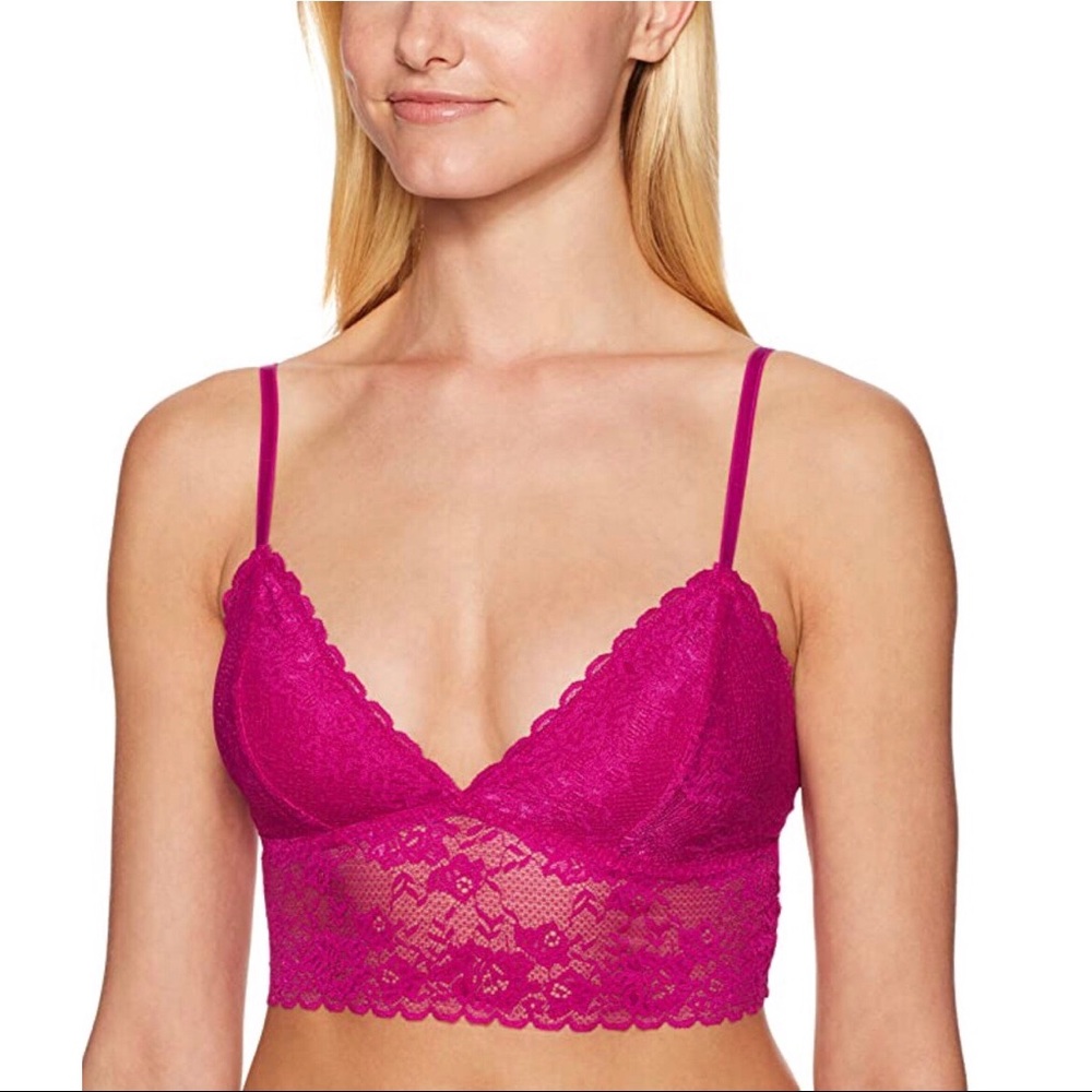 Maidenform Longline Magenta Lace wirefree bralette